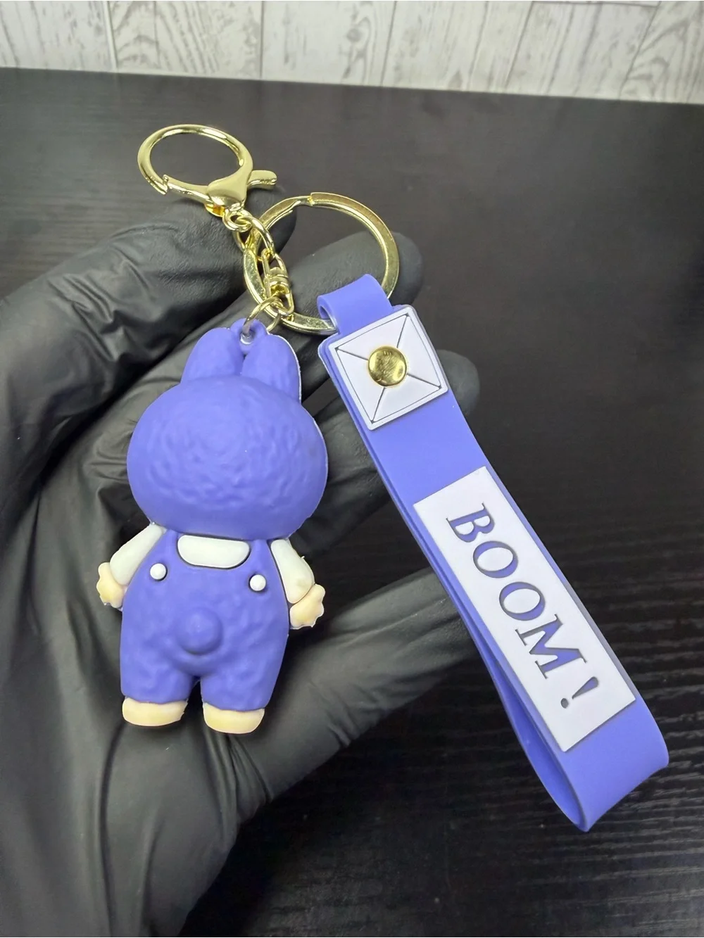 Purple Labubu 'BOOM!' Keychain/Bag Charm with Cute Character